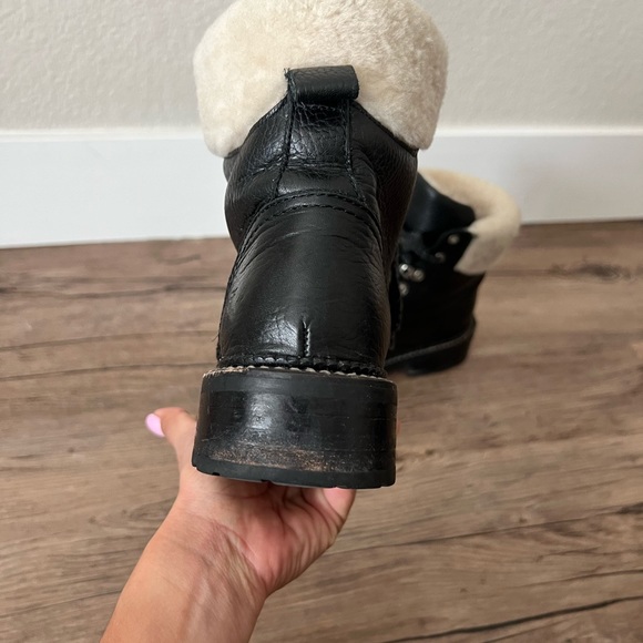 FRYE Samantha leather fur trim boots - Picture 4 of 8